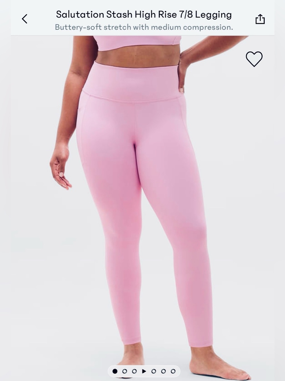 NWT - Athleta High-Rise 7/8 Legging in Light Pink